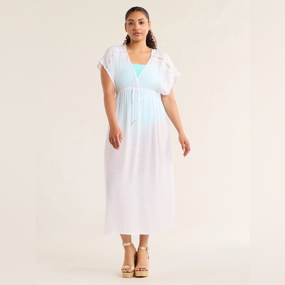 Time and Tru Women's and Women's Plus Midi Woven Coverup
